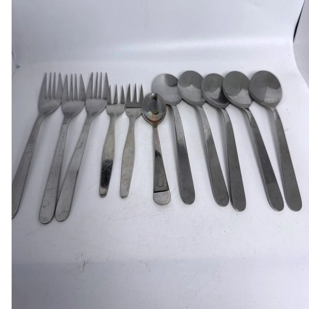IKEA Flatware Set Mixed Lot 11pc Silver Stainless Steel Good Modern Utensils